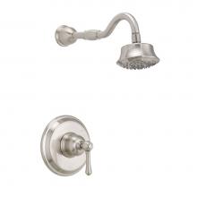 Gerber Plumbing D512657BNTC - Opulence 1H Shower Only Trim Kit & Treysta Cartridge w/ 5 Function Showerhead 2.0gpm Brushed N