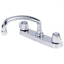 Gerber Plumbing G0042426 - Gerber Classics 2H Kitchen Faucet Deck Plate Mounted w/ Metal Handles & Tubular Spout 1.75gpm