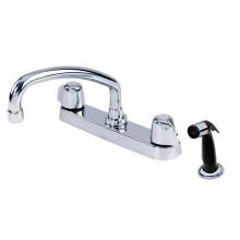 Gerber Plumbing G0042526 - Gerber Classics 2H Kitchen Faucet Deck Plate Mounted w/ Spray & Tubular Spout 1.75gpm Chrome