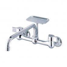 Gerber Plumbing G0042691 - Gerber Classics 2H Wall Mount Kitchen Faucet w/ 8'' Spout & Soap Dish 1.75gpm Chrome