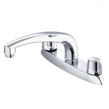 Gerber Plumbing G0742116 - Gerber Classics 2H Kitchen Faucet Deck Plate Mounted w/out Spray & w/ Metal Fluted Handles 1.7