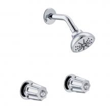 Gerber Plumbing G0748220 - Gerber Classics Two Metal Fluted Handle Threaded Escutcheon Shower Only Fitting with IPS/Sweat Con