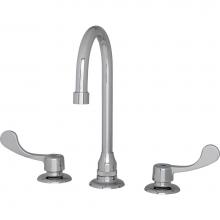 Gerber Plumbing GC04410561 - Commercial 2H Widespread Lavatory Faucet w/ Wrist Blade Handles Gooseneck Spout Flex Connections &