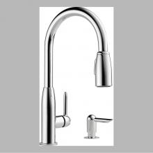 Peerless P188103LF-SD - Peerless Apex: Single Handle Kitchen Pull-Down with Soap Dispenser