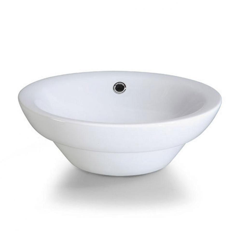 Semi-Recessed Round Vitreous China Vessel - White