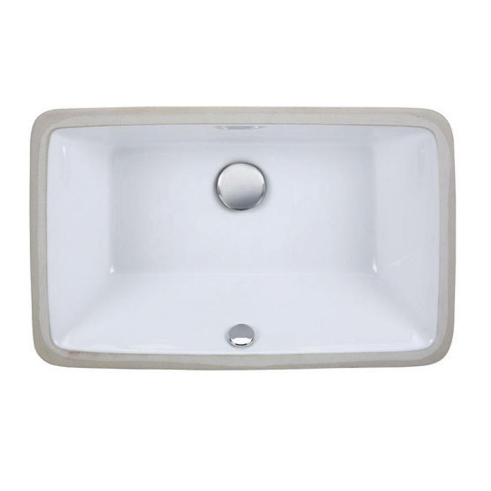 Undermount Sink - 21'' Rectangular Vitreous China - White