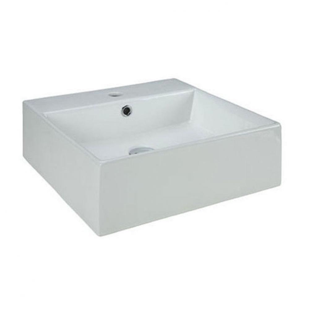 Square Vitreous China Vessel - White