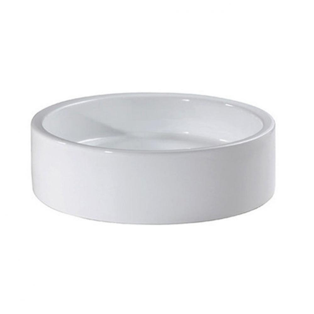 19'' Cylinder Vitreous China Vessel - White