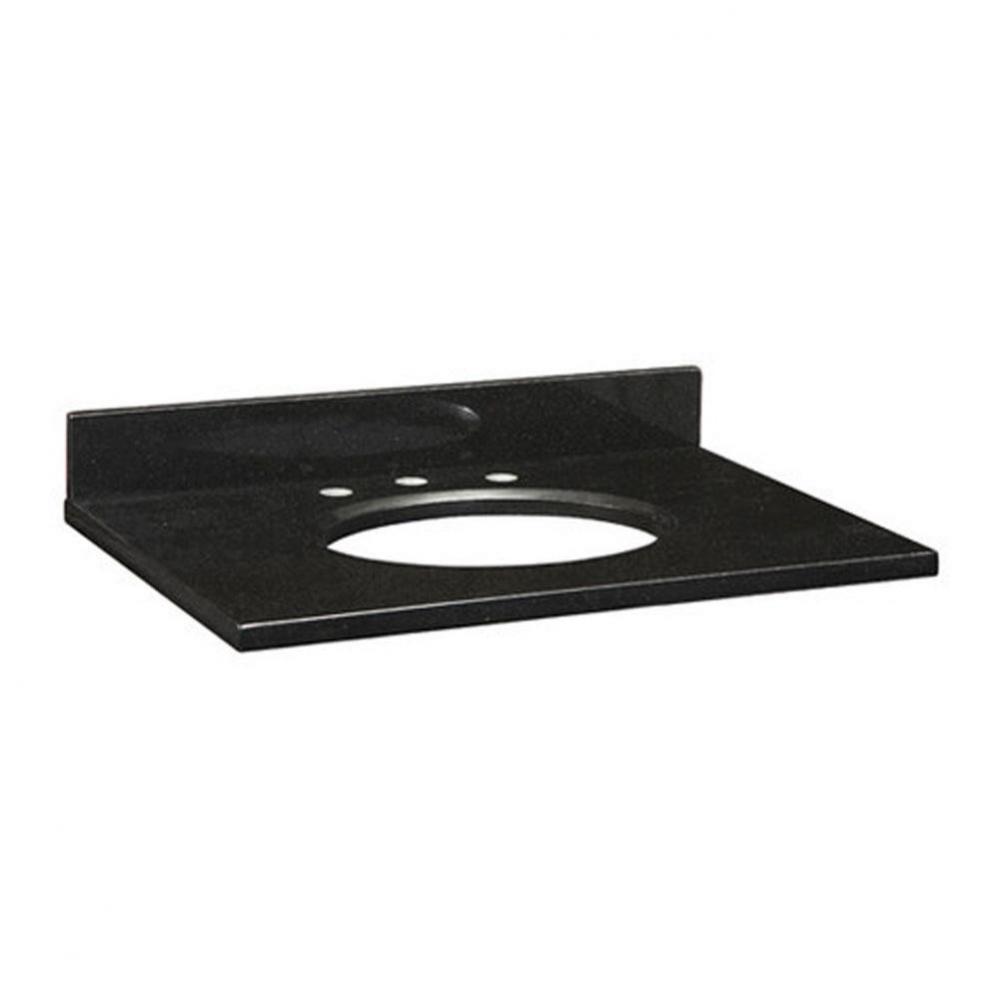 Stone Top - 31'' For Oval Undermount Sink - Black Granite