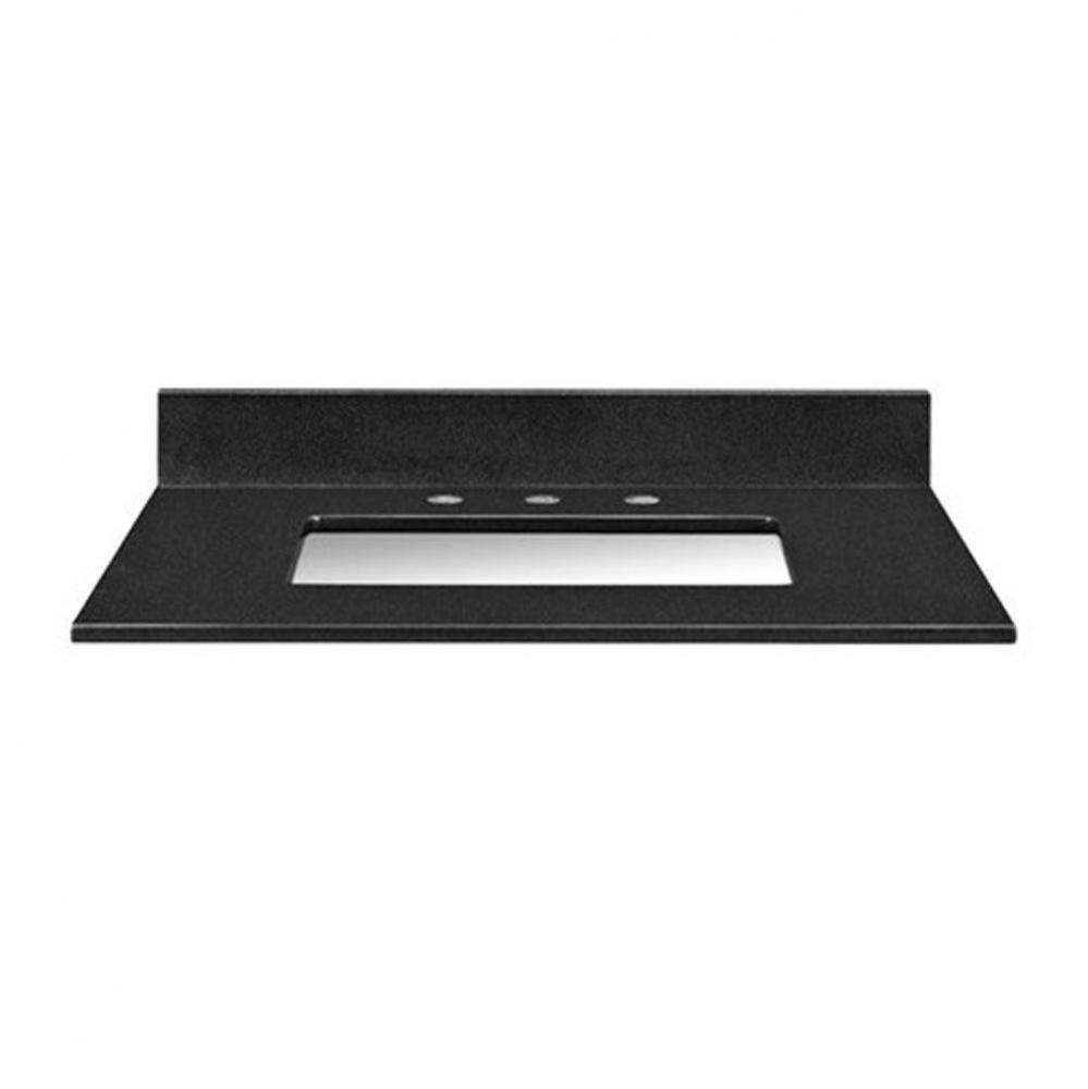 Stone Top - 31'' For Rectangular Undermount Sink - Black Granite