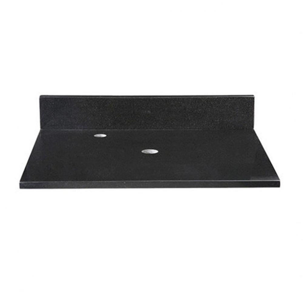 Stone Top - 25'' For Vessel Sink - Black Granite