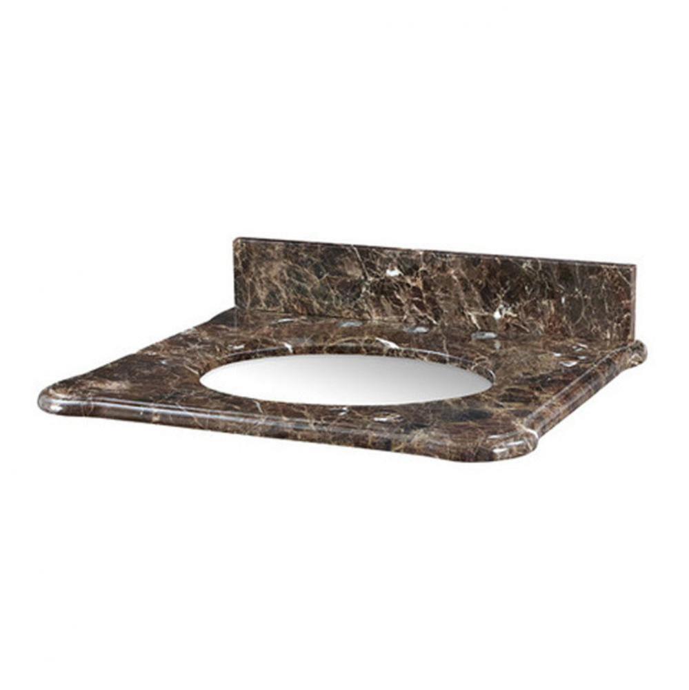 Malago 25'' Stone Top - Dark Emperador Marble For Oval Undermount Sink