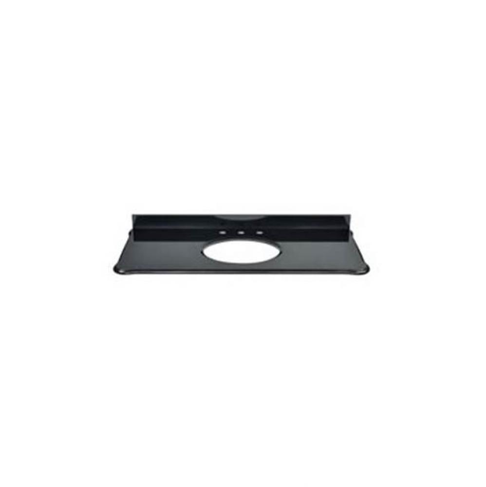 Custom-Cut Malago Undermount Vanity Top in Black Granite. Includes Backsplash