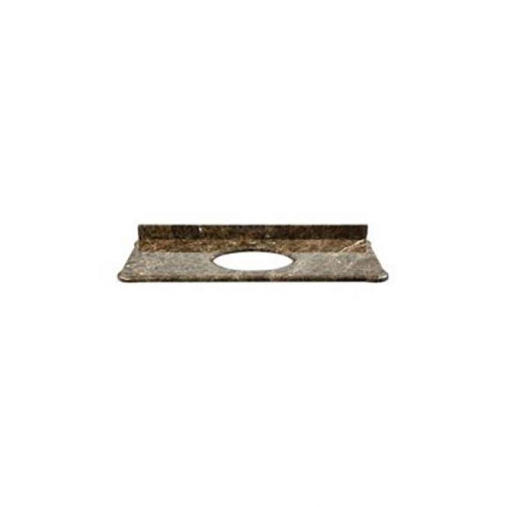 Custom-Cut Malago Undermount Vanity Top in Dark Emperador Marble. Includes Backsplash.