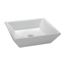 Ryvyr CVE162SQ - 16.2-inch Square Vitreous China Vessel - White