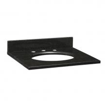 Ryvyr GRUT250BK - Stone Top - 25'' For Oval Undermount Sink - Black Granite