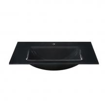 Ryvyr GST61MBK - Glass Top - 610Mm (24'') With Rectangular Bowl - Black