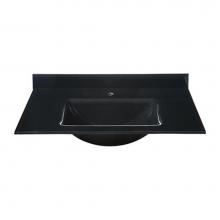 Ryvyr GST250BK - Glass Top - 25'' With Rectangular Bowl - Black