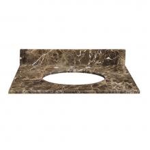 Ryvyr MAUT250DE - Stone Top - 25'' For Oval Undermount Sink - Dark Emperador Marble