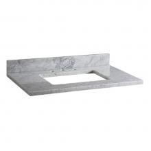 Ryvyr MAUT37RWT - Stone Top - 37'' For Rectangular Undermount Sink - White Carrara Marble