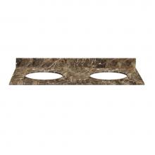 Ryvyr MAUT610DE - Stone Top - 61-inch for Double Oval Undermount Sinks - Dark Emperador Marble