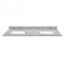 Ryvyr MAUT61RWT - Stone Top - 61'' For Double Rectangular Undermount Sinks - White Carrara Marble