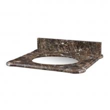 Ryvyr S-MALAGO-24DE - Malago 25'' Stone Top - Dark Emperador Marble For Oval Undermount Sink