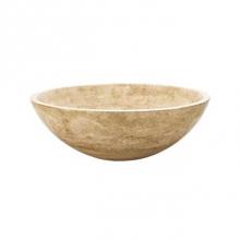 Ryvyr TRVE170CBT - Round Stone Vessel - Beige Travertine