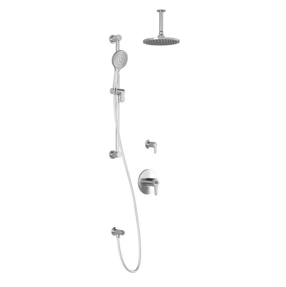 KONTOUR™ T2 : Thermostatic Shower System with Vertical Ceiling Arm Chrome