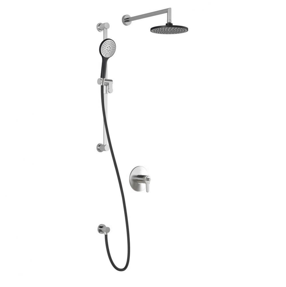 KONTOUR™ TCG1 : Water Efficient AQUATONIK™ T/P Coaxial Shower System with Wallarm Black/Chrome