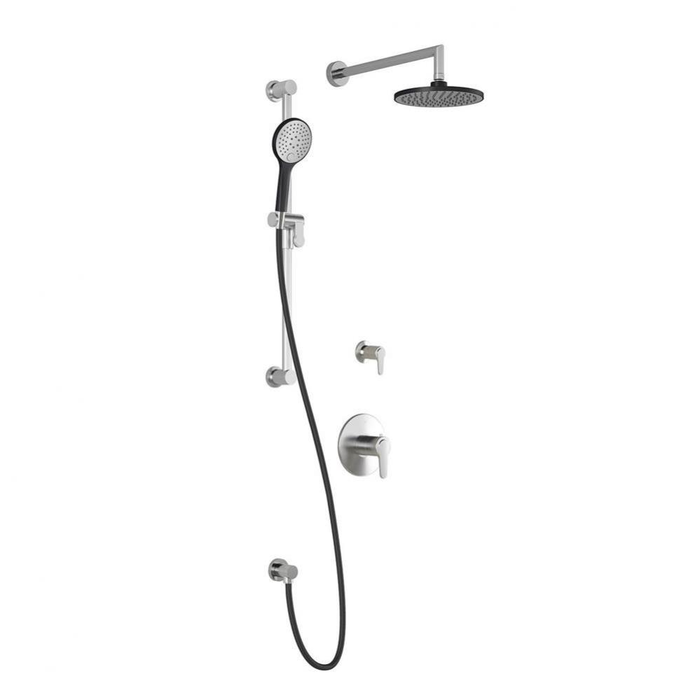 KONTOUR™ TG2 : Water Efficient Thermostatic Shower System with Wallarm Black/Chrome