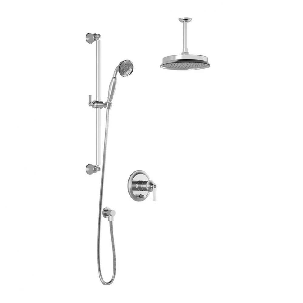 RUSTIK™ PB4 (Valve Not Included) : Pressure Balance Shower System Vertical Ceiling Arm Chrome