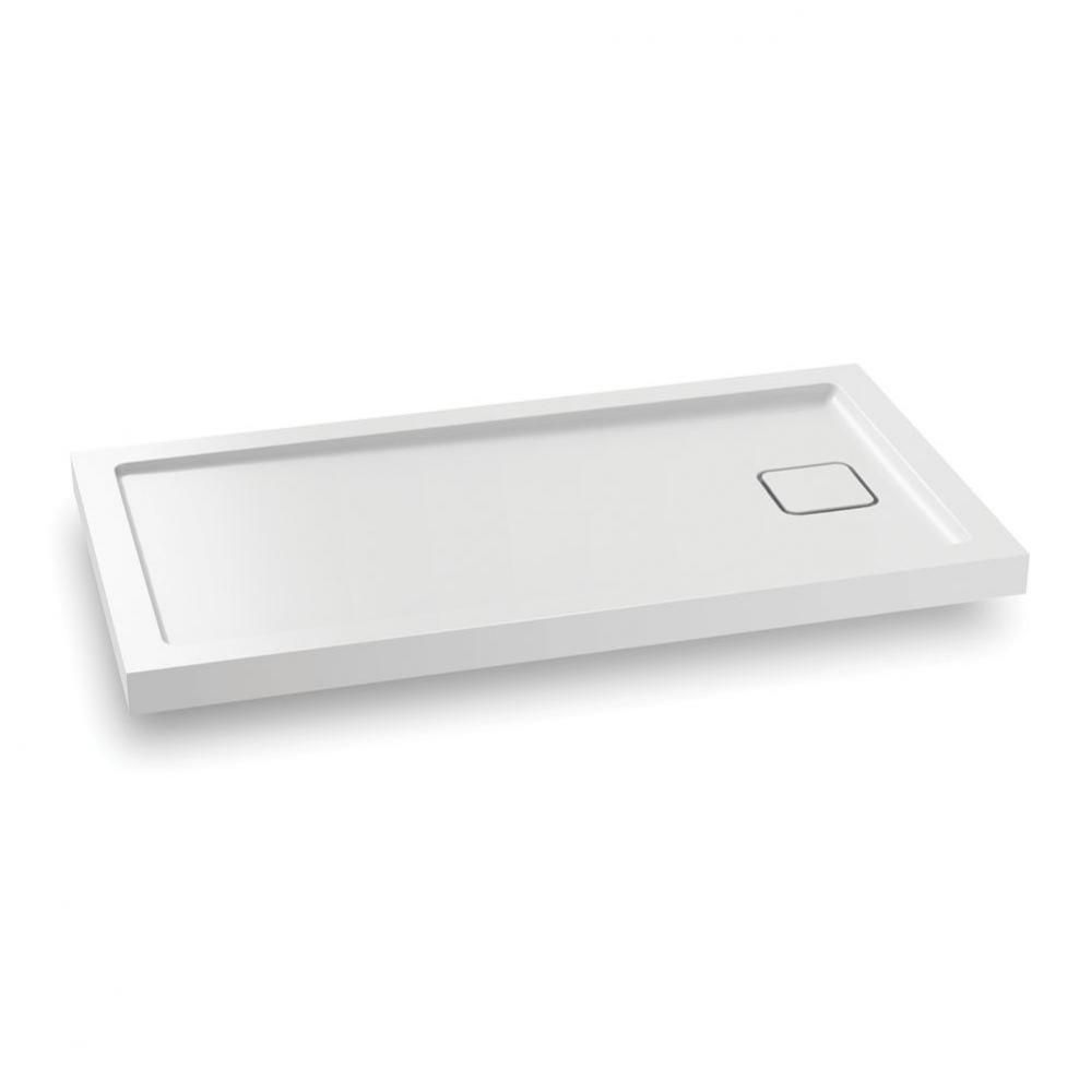 KOVER™ 60x32 Rectangular Acrylic Shower Base 60x32 with Drain at the End (Aluminium Tiling Flang