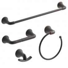 Symmons 55AC4BUNDLESBZ - Elm 4-Piece Wall-Mounted Bathroom Hardware Set in Seasoned Bronze