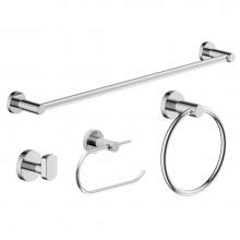 Symmons 35AC4BUNDLE - Dia 4-Piece Wall-Mounted Bathroom Hardware Set in Polished Chrome