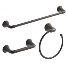 Symmons 55AC3BUNDLESBZ - Elm 3-Piece Wall-Mounted Bathroom Hardware Set in Seasoned Bronze