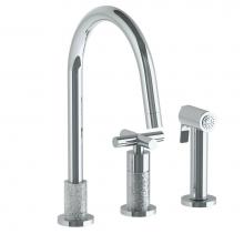 Watermark 27-7.1.3A-CL15V-PN - Deck Mounted 3 Hole Kitchen Set - Includes Side Spray