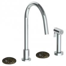 Watermark 36-7.1G-MM-PC - Deck Mounted 4 Hole Gooseneck Kitchen Set -  Includes Side Spray