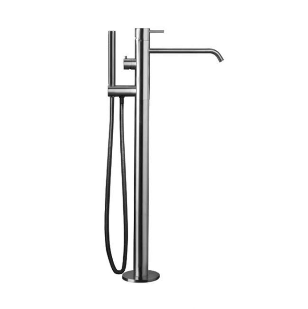 Inox Stainless Steel Floor-Mount Single-Lever Tubfiller W/Handshower 34 1/4'' H, Satin F