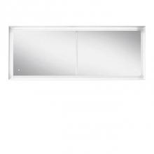 Blu Bathworks F45M1-1800-01M - 45-Degree & Fenix collection 1800 mirror w/LED lighting; 71''W x 27 1/2''H