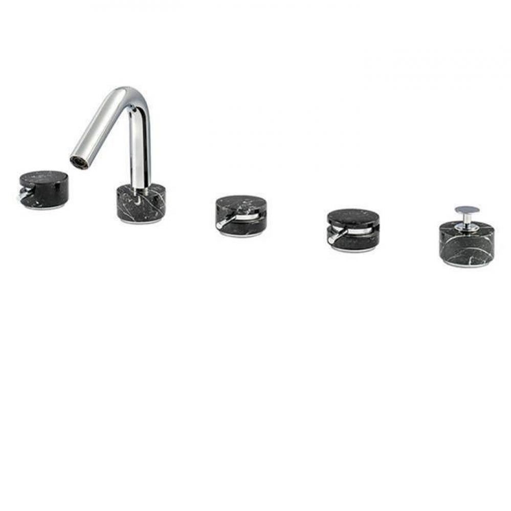 Clo6 Marmo 5Pc Deckmount Tub Filler With Handshower - Black