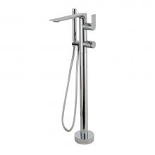 Aquabrass ABFB92N85PC - 92N85 Alpha Floormount Tub Filler With Handshower - Trim Only