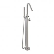 Aquabrass ABFBX75N85PC - X75N85 Xround Floormount Tub Filler With Handshower - Trim Only