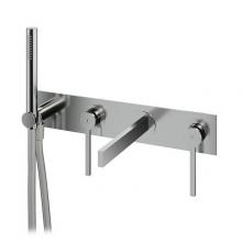 Aquabrass ABFC51N04PCWH - 51N04 Time Wallmount Tub Filler With Handshower