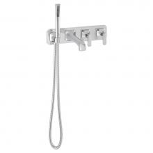 DXV D35170980.100 - Belshire 2-Handle Wall Mount Bathtub Faucet with Hand Shower and Lever Handles