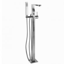 DXV D3590090C.100 - Equility® Square Floor Mount Bathtub Filler with Hand Shower and Lever Handle