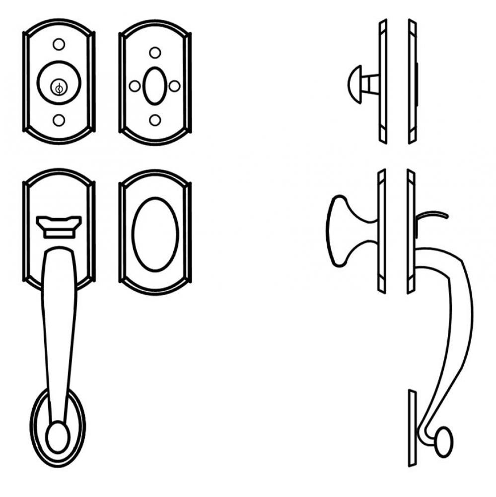 Tubular Entrance Handle Set - Complete full dummy