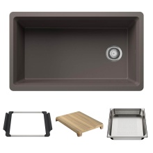 Blanco Canada 403890 - Inteos SILGRANIT 33'' Single Bowl Reversible Undermount Workstation Kitchen Sink - Volca