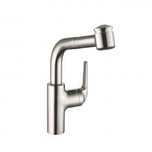 KWC 10.061.003.000 - Domo Single-Hole Kitchen Faucet With Pull-Out Spray - Side Lever - Polished Chrome