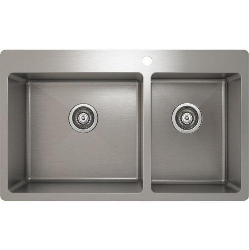 ProInox H75 sink topmount, double L18X16X9 R12X16X7